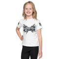 White U-TURN band logo kids crew neck t-shirt, front view