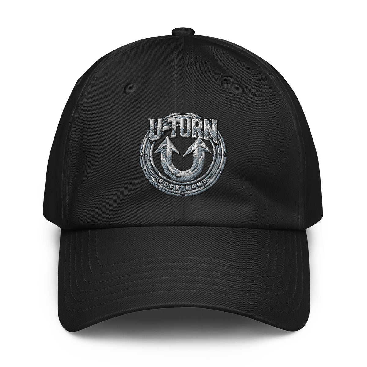 Black U-TURN Under Armour dad hat, front view